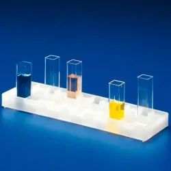 Cuvettenhouder 12 gaten 10 x 10 mm | 170 x 50 x 15 mm | wit
